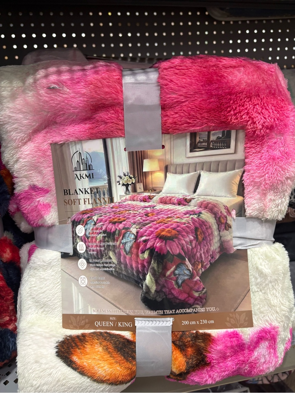 Floral Plush Throw Blanket - Pink Floral